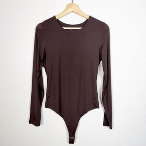 WoolX Women's Size Medium Sofia Brown Long Sleeve Slim Fit All Season Bodysuit